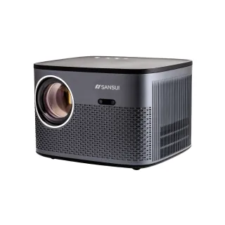 【SANSUI 山水】微型行動智慧高亮度投影機 戶外投影機/露營投影機 -全配腳架/布幕組(SPJ-MO)｜交換禮物/聖 