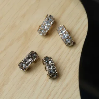 【Emi 艾迷】韓系華麗夜幕鋯石耳環 耳夾 無耳洞 夾式耳環(耳針式耳環 / 蚊香盤耳夾)