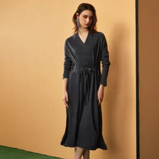 【MON’S】天絲羊毛拉繩針織洋裝