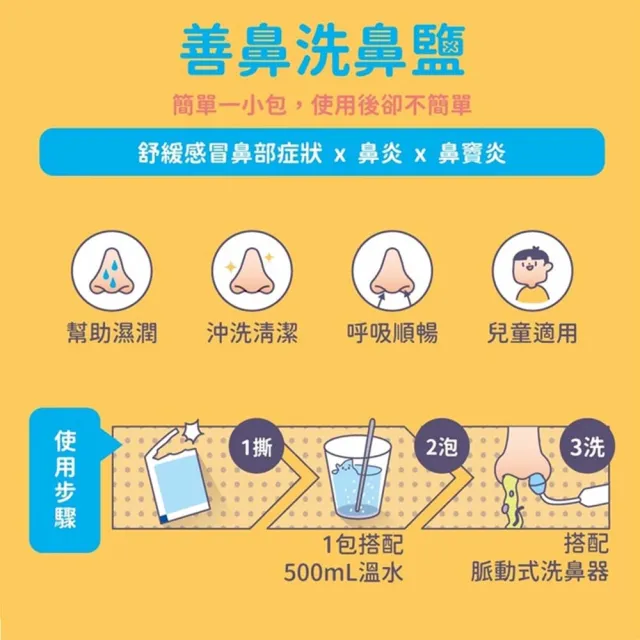【善鼻】善維 洗鼻鹽 60包/袋 1袋組(耳鼻喉科醫師專業調配)