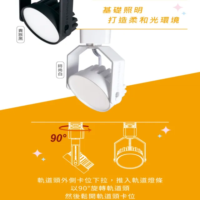 【DanceLight 舞光】4入組 8W歡樂基礎軌道燈 保固兩年(時尚白/貴族黑 白光/自然光/黃光)