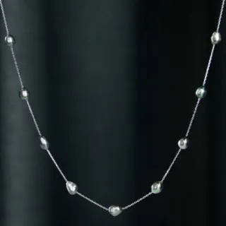 【La Corser】繁星系列 4-9mm 大溪地 滿天星項鏈 野生無核 黑珍珠 鎖骨鏈 氣質優雅 高端珍珠飾品推薦