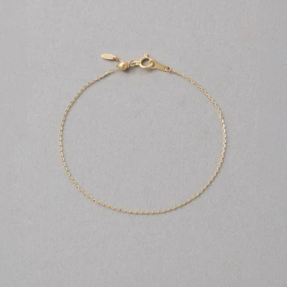 【ete】K18YG 簡約鏡面切割鍊手鍊(金色)