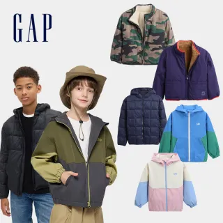 【GAP】男女幼童裝  Logo印花 雙面穿圓領/連帽 外套-多款任選(815563&819222&805274&805346)