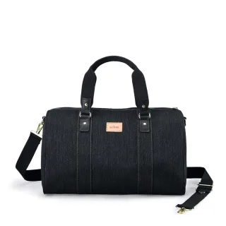 【satana】Denim 大波士頓包 行李袋 旅行袋 輕量防潑水 16吋筆電 台灣製 SDNN0270 - 丹寧黑