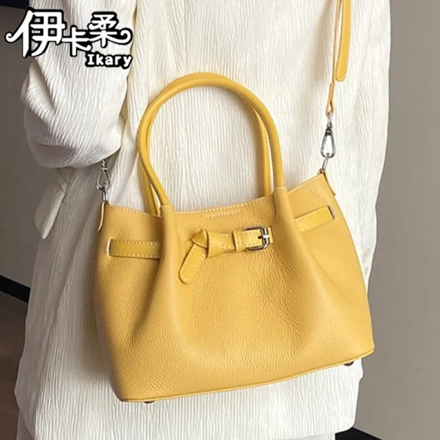 【Ikary 伊卡柔】雙11 真牛皮高質感百搭休閒托特包(99057)