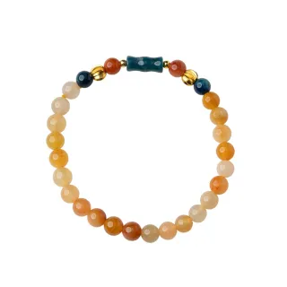 【K.D.J 圓融珠寶】天然藍珊瑚玉 竹節 手鍊 手珠