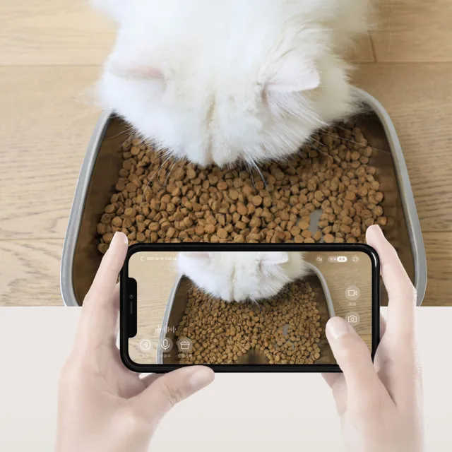 【meoof】慕斯雙倉智能餵食器 視訊版 不鏽鋼碗版本(5.5L 雙電源可無線 寵物餵食器 自動餵食器 鋰電池供電)