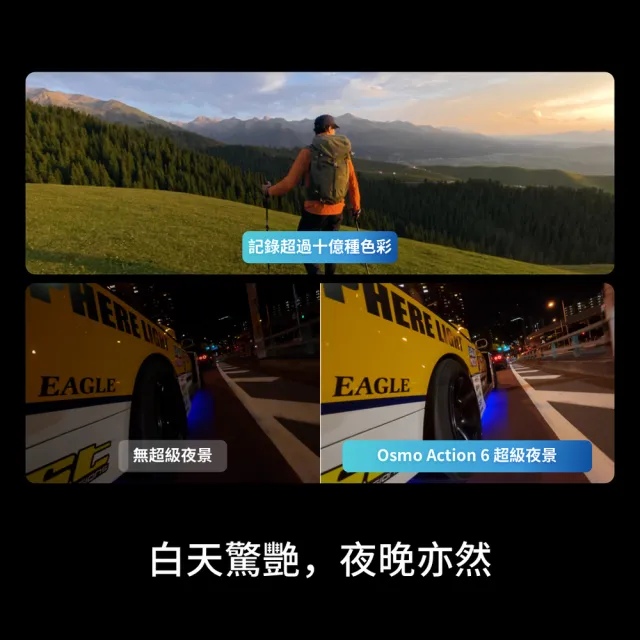 【DJI】OSMO ACTION 6暢拍套裝+1年版Care 運動相機/迷你相機｜可變光圈｜旗艦畫質超級夜拍(聯強國際貨)