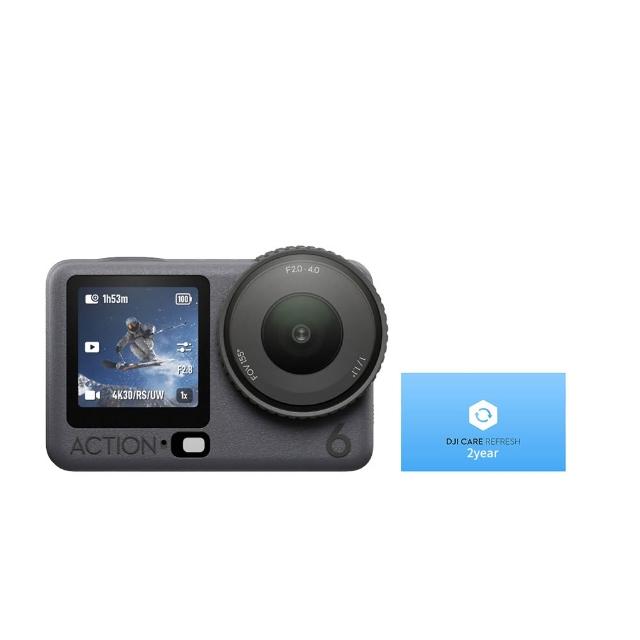 【DJI】OSMO ACTION 6暢拍套裝+2年版Care 運動相機/迷你相機｜可變光圈｜旗艦畫質超級夜拍(聯強國際貨)
