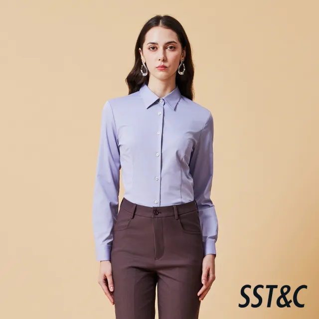 【SST&C】女裝 紫色素面修身版襯衫-825212052023(換季55折)
