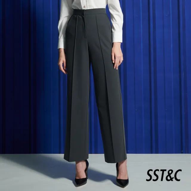 【SST&C】岩灰色高腰直筒寬褲8262111001(最後出清)
