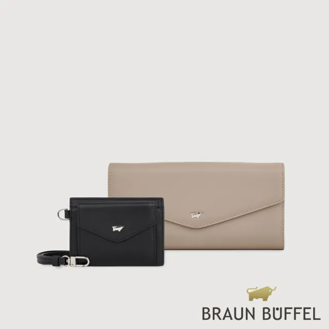 【BRAUN BUFFEL 德國小金牛】維那斯-B 12卡兩折長夾-黑色(BF849-621-BK) 錢包送禮推薦