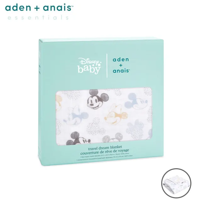 【aden+anais】官方直營 迪士尼迷你經典四層紗毯米奇米妮 100%純棉親膚 小被被 70x70cm