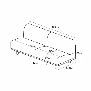 【MUJI 無印良品】無扶手簡約沙發/3人座/聚酯平織(大型家具配送)