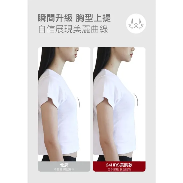 【24HRS】美胸款 視覺引爆 無感集中內衣(聚攏無鋼圈內衣 無鋼圈內衣 女內衣 女內著 背扣式)