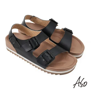 【A.S.O 阿瘦集團】A.S.O  足健康系列-科技纖維雙帶男涼鞋-直播限定(男鞋兩色任選)