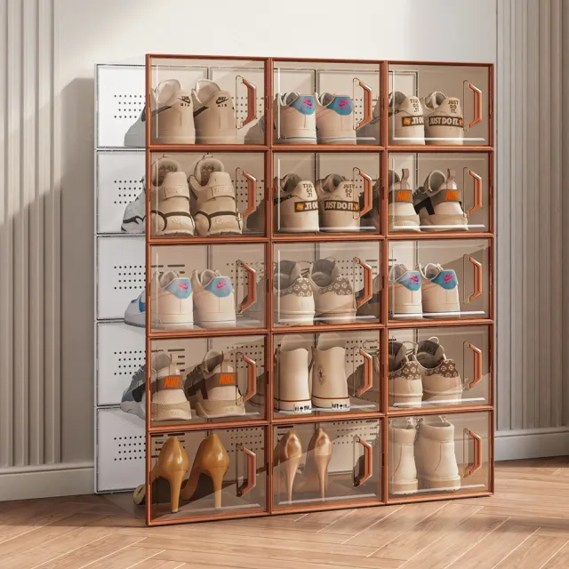 【Quality 聚家】透明鞋盒 收納盒 鞋架 鞋櫃 展示櫃 組合鞋櫃(6個裝 防塵防潮/透明可視/方便拿取)