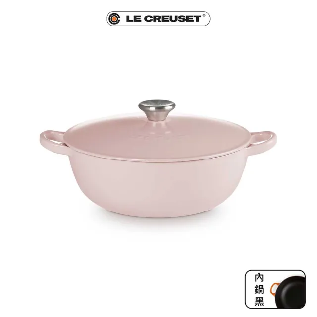 【Le Creuset】琺瑯鑄鐵鍋媽咪鍋 24cm(極光午夜藍/薰衣草/海岸藍/雪紡粉 4色選1)