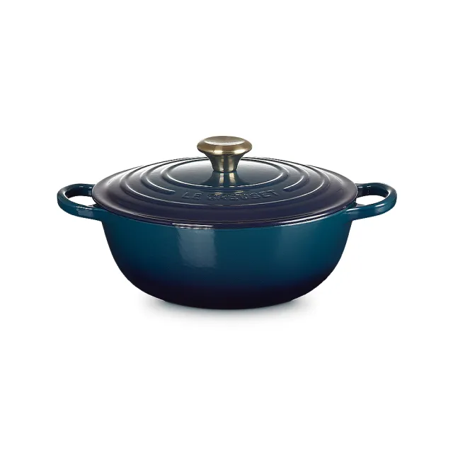 Le Creuset】琺瑯鑄鐵鍋媽咪鍋24cm(極光午夜藍/薰衣草/海岸藍/雪紡粉4