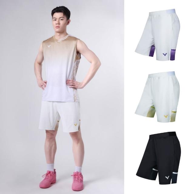 【VICTOR 勝利體育】李梓嘉專屬賽服短褲 中性款(R-2516 AJ/AW/C 白紫/白金/黑)