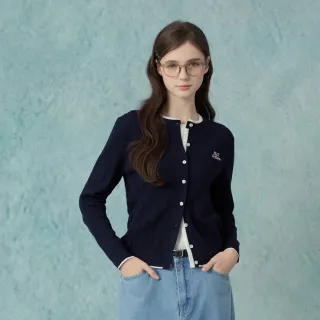 【ELLE ACTIVE】女款 小香風立體麻花針織開襟外套-深藍色(EA25A1W5505#39)