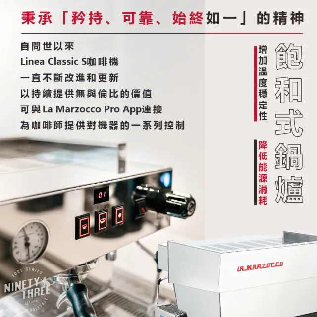 【La marzocco】總代理公司貨 Linea Classic S 單孔(液體感測器 上下水外置式馬達幫浦)