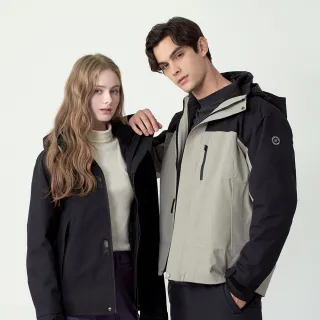 【pierre cardin 皮爾卡登】網路獨家 男女款 防風防潑水刷毛暖層3合1保暖兩件式外套(多款任選)