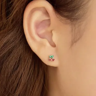 【vacanza】愛心櫻桃 316L醫療鋼飾品 純鋼養耳棒(抗過敏 交換禮物)