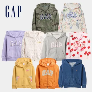 【GAP】男女幼童裝 Logo刺繡/印花刷毛連帽外套-多款任選(815556&816547&606901&793479&791647&515128)