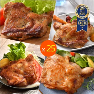 【卜蜂】醃漬去骨雞腿排 原味/蒜味/脆皮/蜜汁/黑胡椒/青花椒 超值任選25包組_momo美味標章認證(200g/包)