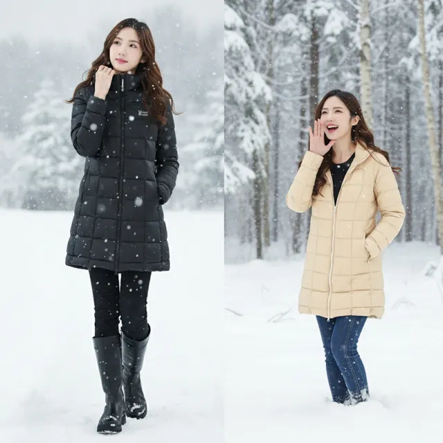 【遊遍天下】女款顯瘦長版防潑水防風保暖羽絨外套GJ22051(M-5L 大尺碼)