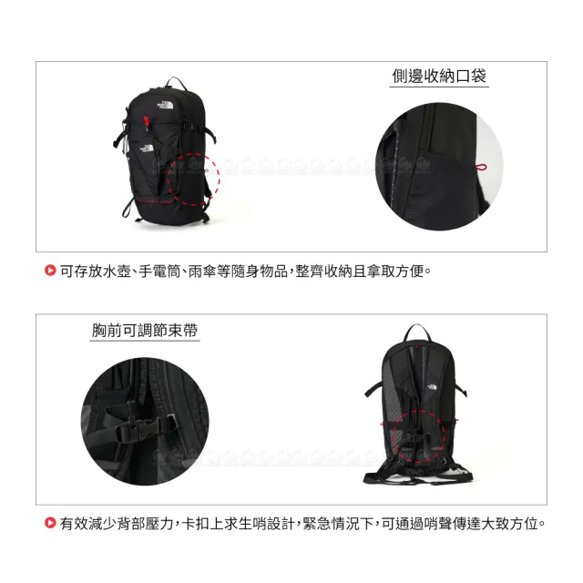 【The North Face】24L 防潑水大容量休閒後背包《黑》8BKF/筆電包/登山包/雙肩包/通勤背包
