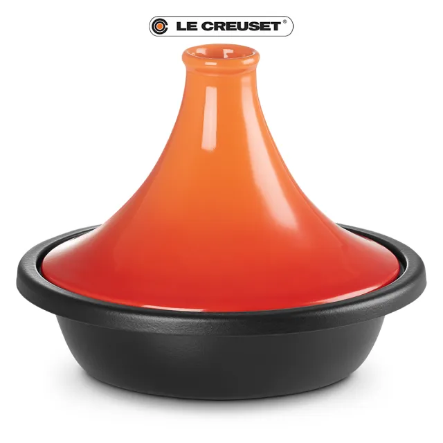 【Le Creuset】陶瓷摩洛哥鑄鐵鍋27cm(櫻桃紅/火焰橘 2色選1)