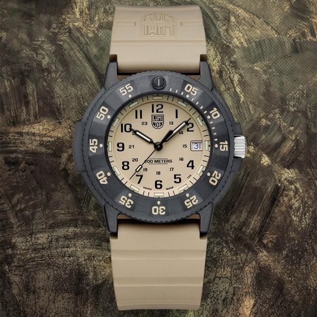 【LUMINOX 雷明時】NAVY SEAL EVO 進化版 海豹部隊手錶-沙色/43mm(1LM-3010EVO)
