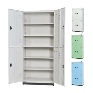 【大富】HDF四門型多用途置物公文櫃 4片鋼製門板 W900xD450xH1862mm/個 HDF-SC-015