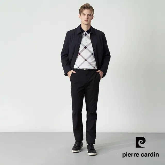 【pierre cardin 皮爾卡登】休閒服飾 男款 輕量舒適彈力透氣翻領機能夾克外套-丈青色(5255601-39)