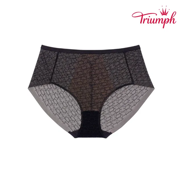 【Triumph 黛安芬】Signature Sheer 透感經典系列 中腰平口內褲 M-EL(簡約黑)