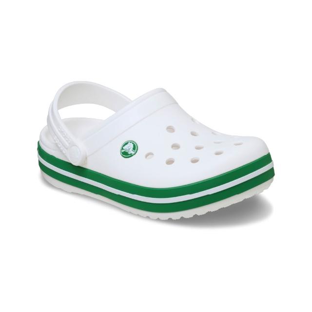 【Crocs官方直營】童鞋 卡駱班小童克駱格 白色/常春藤綠色(207005-1WH)