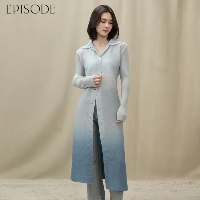 【EPISODE】寬鬆皺褶百搭漸變色兩穿洋裝外套E54007