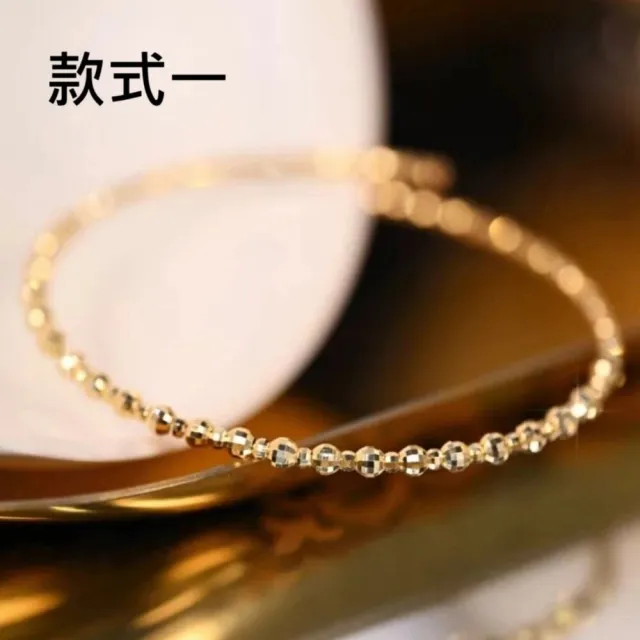 【海斯珠寶】相遇浮華系列 疊帶設計 18K金 炫閃彈力開口手鐲 防過敏手圈 日常配戴 送禮推薦