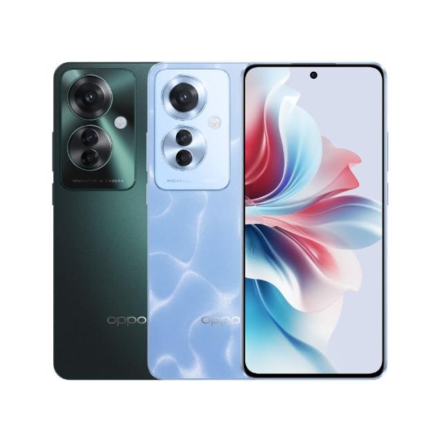 OPPO Reno 11 (CPH2599) 旗艦級 5G 智慧手機，搭載 MediaTek Dimensity 7050 八核心處理器 (最高 2.6GHz)，12GB RAM + 256GB ROM 提供流暢多工體驗。6.7 吋 AMOLED 曲面螢幕，2412x1080 解析度與 120Hz 更新率，呈現細膩生動畫質。後置三鏡頭系統 (5000 萬 + 3200 萬 + 800 萬畫素) 及前置 3200 萬畫素自拍鏡頭，捕捉專業級影像。5000mAh 大容量電池支援長效續航，內建指紋辨識、臉部辨識、NFC 及雙卡雙待 (5G+5G)。直立式機身設計，輕薄僅 8.04mm、182g，顏色選擇綠色系或灰色系。執行 Android 14 系統，附贈品牌運動揹包 (市價 1090 元)，原廠保固 3 個月。標準配備包含充電器、傳輸線、SIM 卡針、快速指南及保護殼。NCC 認證碼：CCAF235G0390T2。