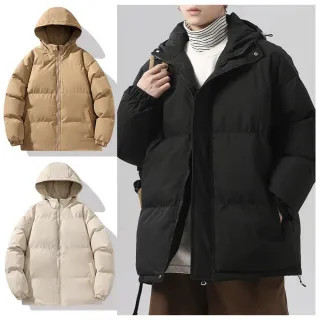 【Dition】超厚防寒連帽鋪棉外套 麵包外套(防潑水材質 連帽款)