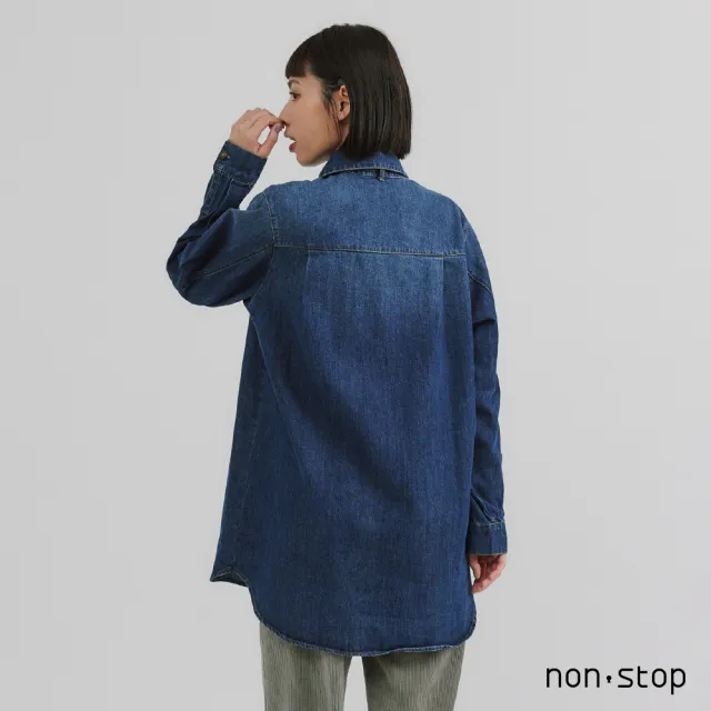 【non-stop】率性綁帶牛仔襯衫洋裝-2色