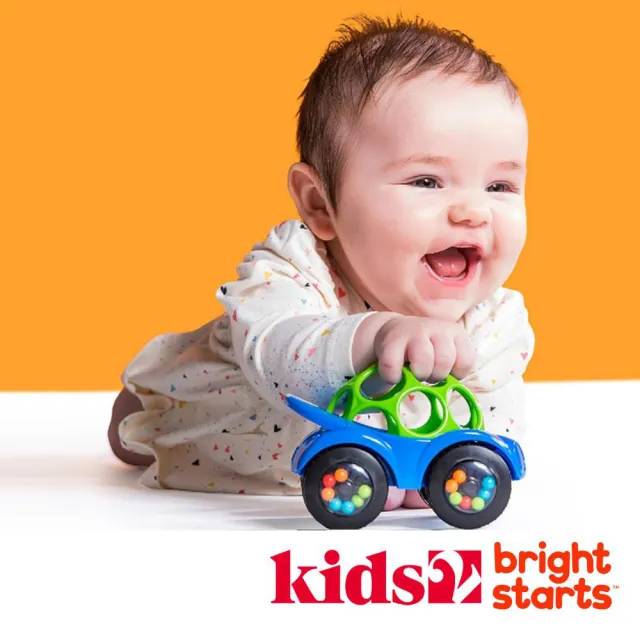 【Kids2】Bright Starts Oball奧波搖鈴球形車(藍色BS-81510-B)