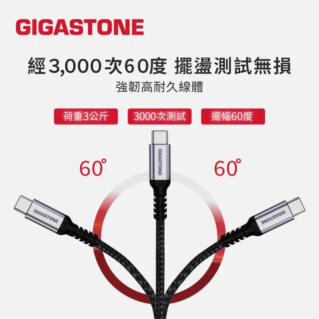 【Gigastone 立達國際】5入組 TypeC 100W 4K USB3.2 Gen2充電傳輸編織線 (iPhone17快充)