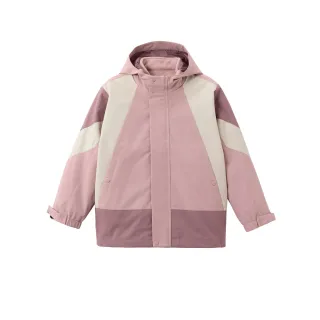 【GIORDANO 佐丹奴】童裝拼色三合一防風外套-兩件式(81 啞粉紅X米陶卡其X暮光紫)