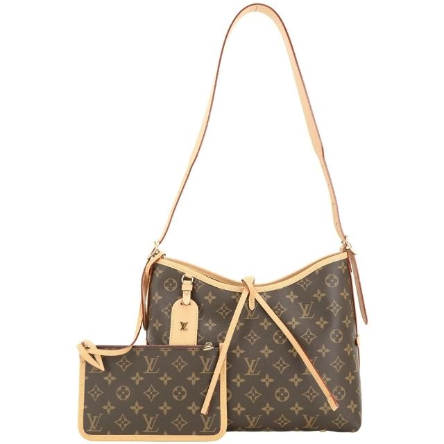 【Louis Vuitton 路易威登】路易威登 M46203 CarryAll PM 老花帆布肩背包 附萬用包-咖啡色(托特包 肩背包)