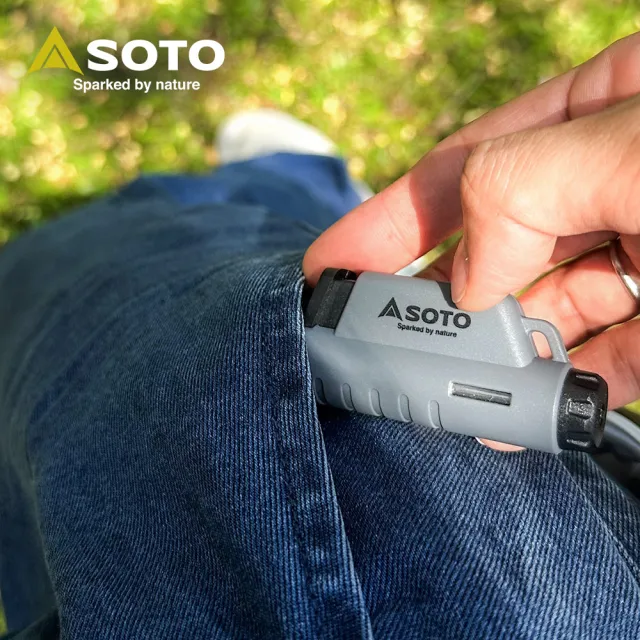 【SOTO】L型填充式掌中點火器 ST-486限定系列(月球灰/土狼棕 露營填充式打火機)