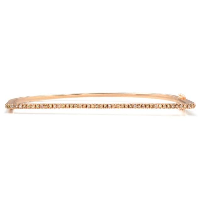【點睛品】Daily Luxe 1克拉 18K玫瑰金啡鑽石手環(06)
